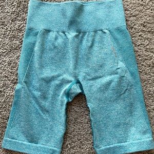 blue gymshark flex shorts high waisted